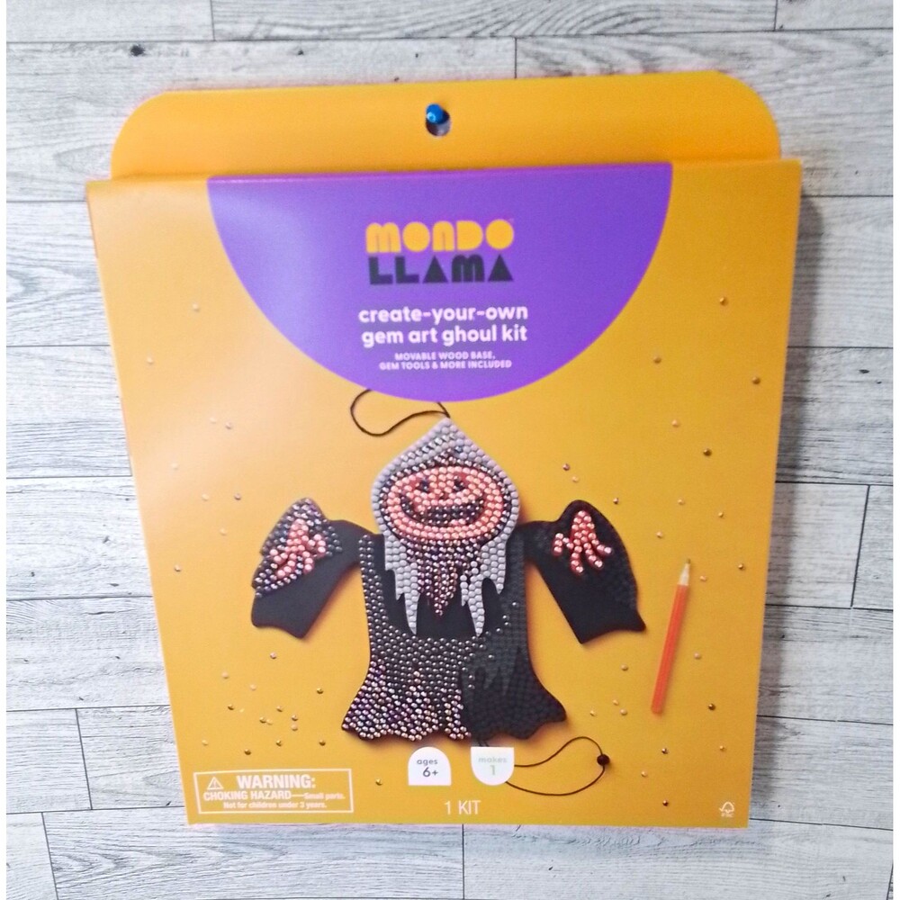 Mondo Llama Create-Your-Own Gem Art Ghoul Kit Kids Craft Kit Ages 6+